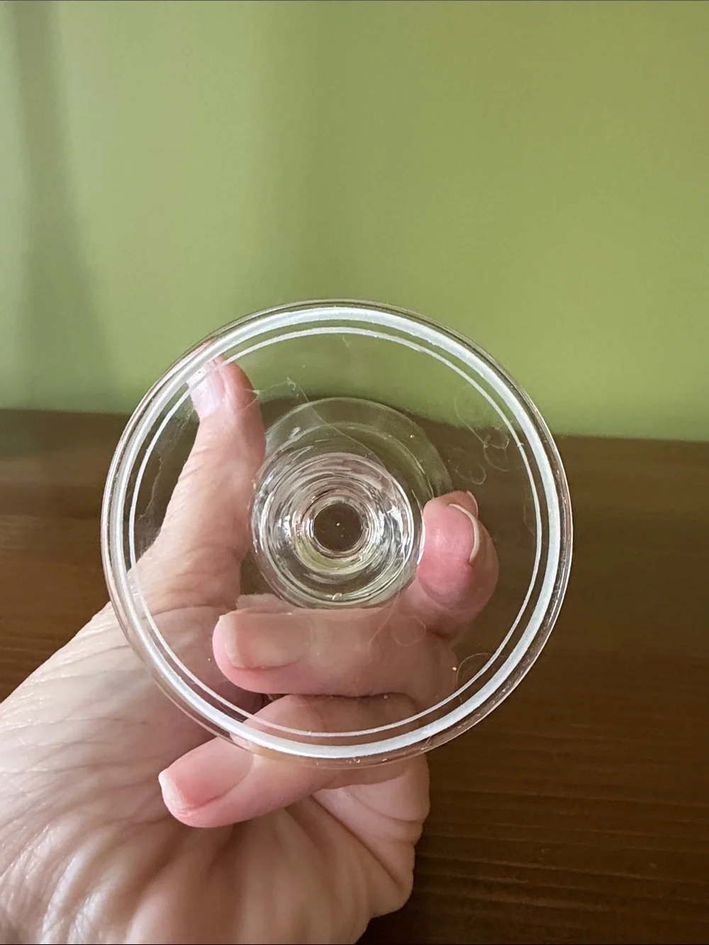 Etched Clear Glass Bud Vase with White Floral Design